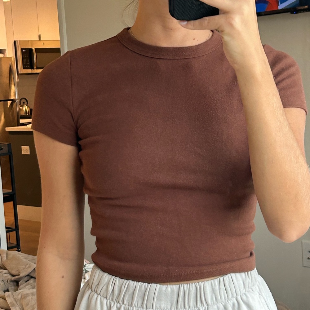 Aritzia Sunday Best T-Shirt Brown